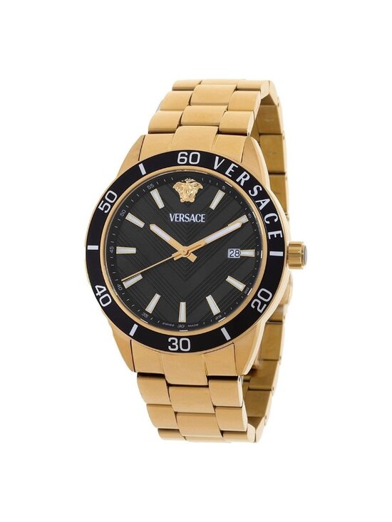 NWT Versace Greca Urban Quartz Black Dial Men\'s Watch